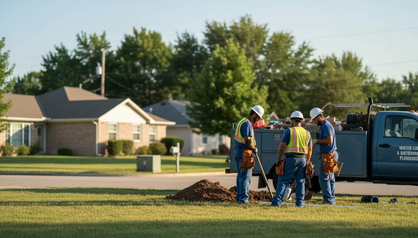 Residential water line and bathroom plumbing service in Cordell, OK